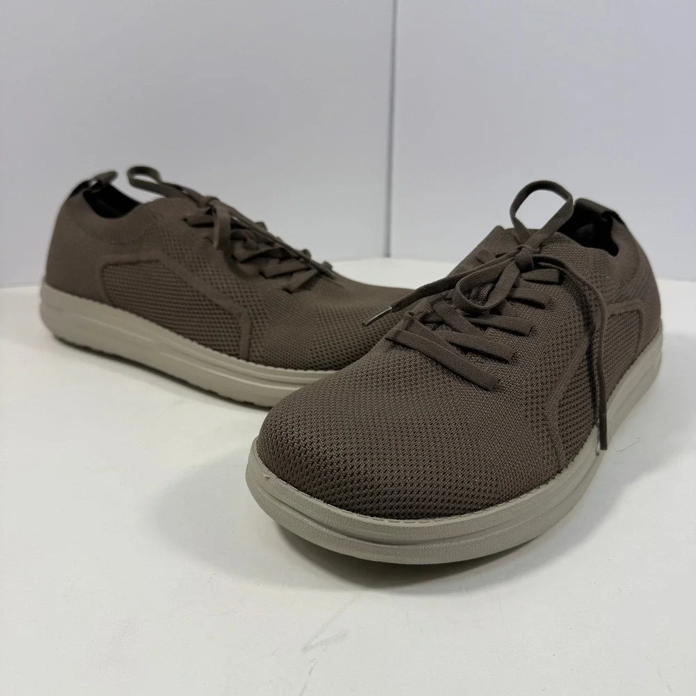 Itazero Men's Knit Sneakers Casual Comfort‎ Shoes Khaki Brown Size 10W